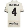 Original Fußballtrikot AC Mailand Ismael Bennacer 4 4.trikot 2023-24 Weiße Für Herren